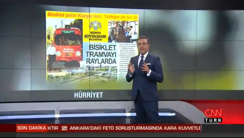 Bisiklet Tramvayı Haberi CNNTÜRK Gazete Haberi